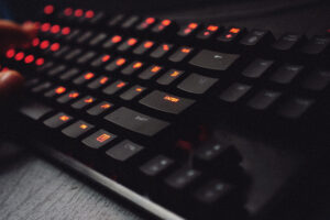 Black lighted gaming keyboard